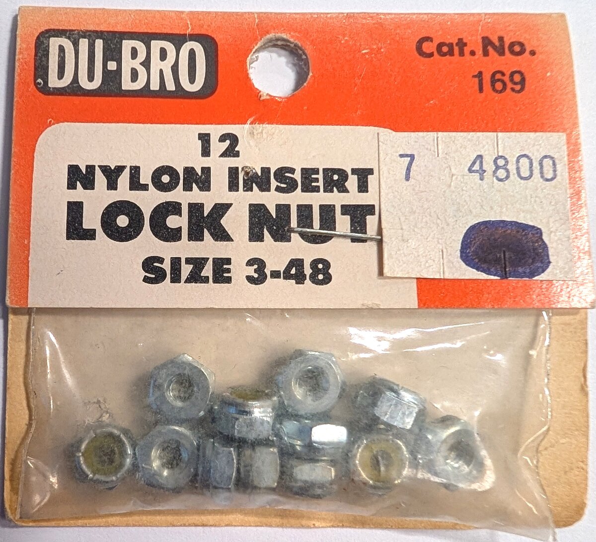 Dubro 169 Nylon Insert Lock Nuts Size 3-48 (Pack of 12)