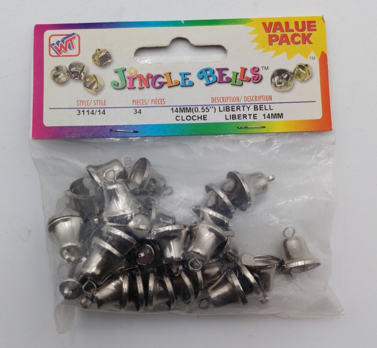 Westrim Crafts 3114/14 Silver 14mm Liberty Bell 34pc