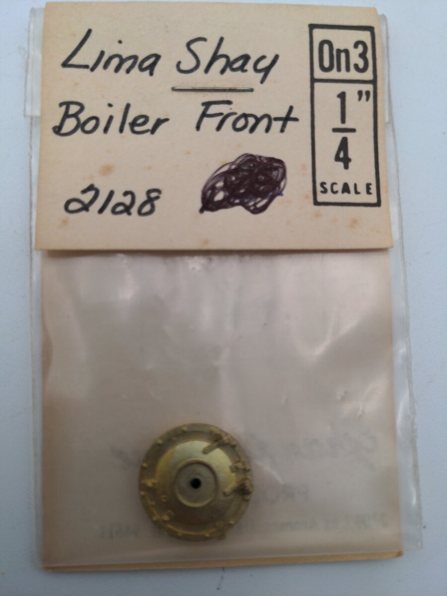 Grandt Line 2128 Lima Shay Boiler Front 1/4" Scale