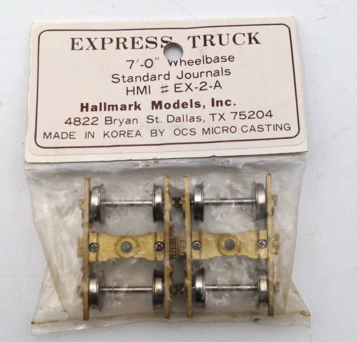 Hallmark Models EX-2-A HO Scale 7'-0" Wheelbase