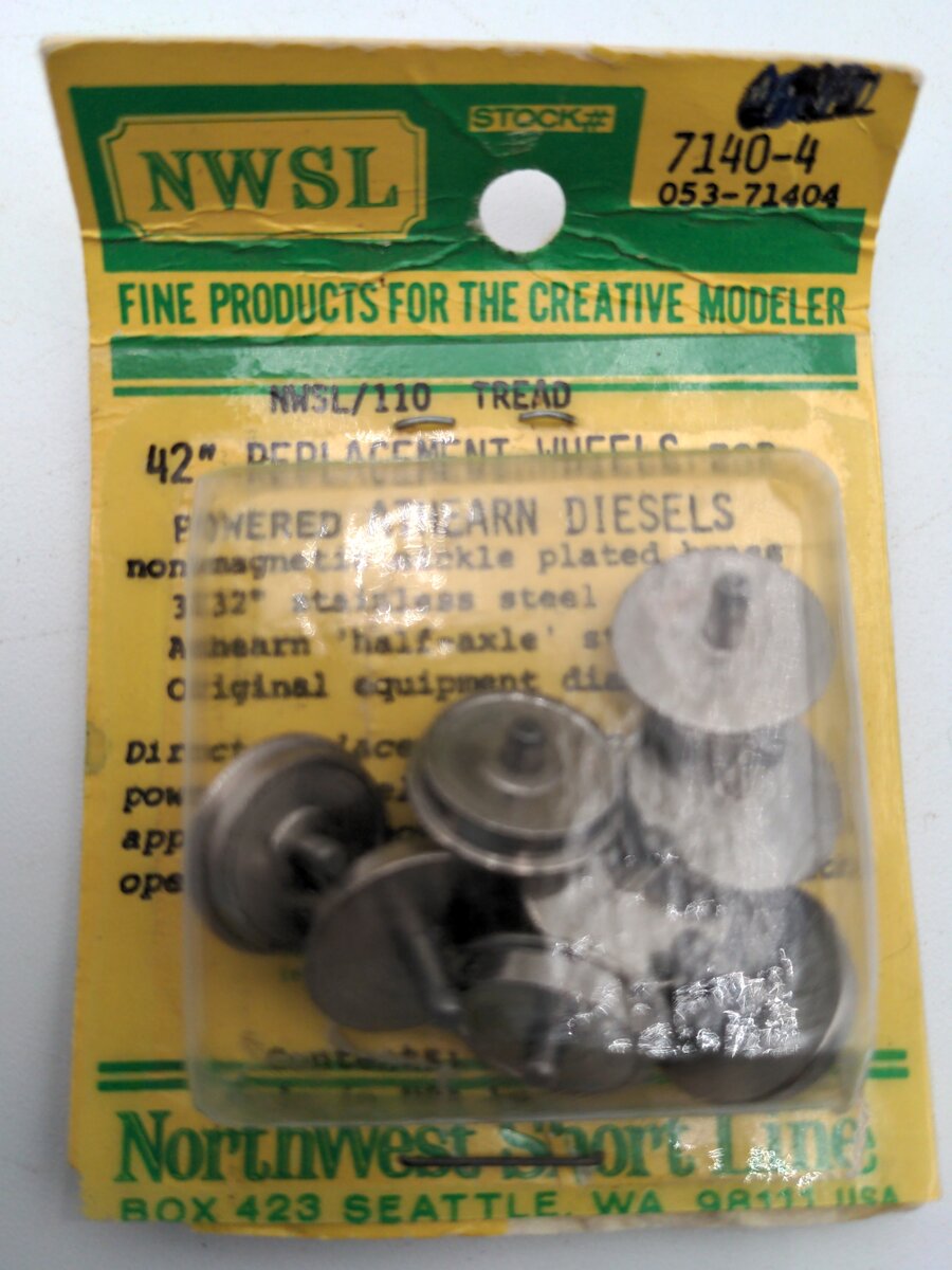 NWSL 7140 HO 42" Replacement Wheels For Athearn 8 PCS