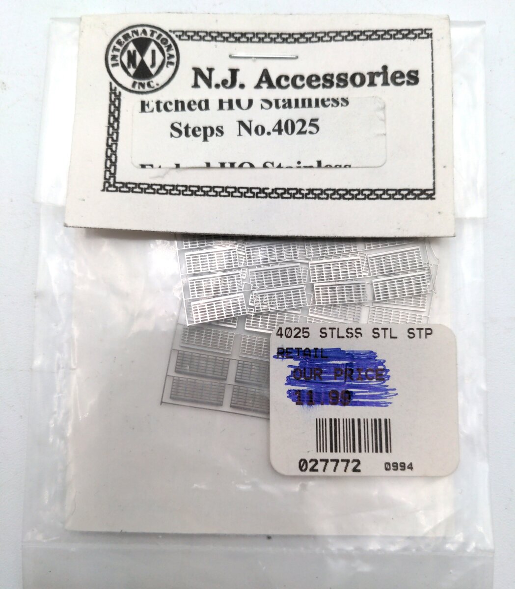 NJ International 4025 HO Scale Stainless Steel Etched Steps