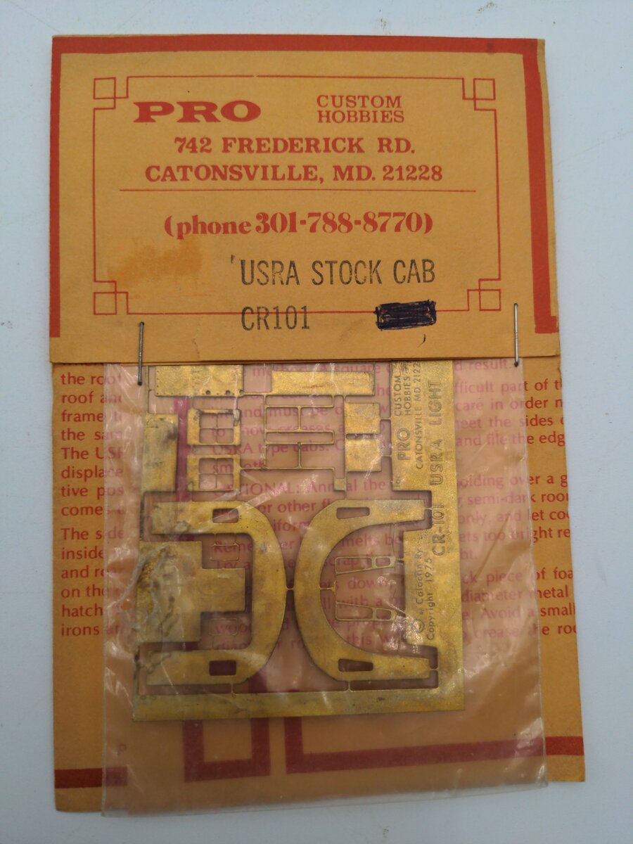 Pro Custom Hobbies CR101 HO Scale USRA Stock Cab
