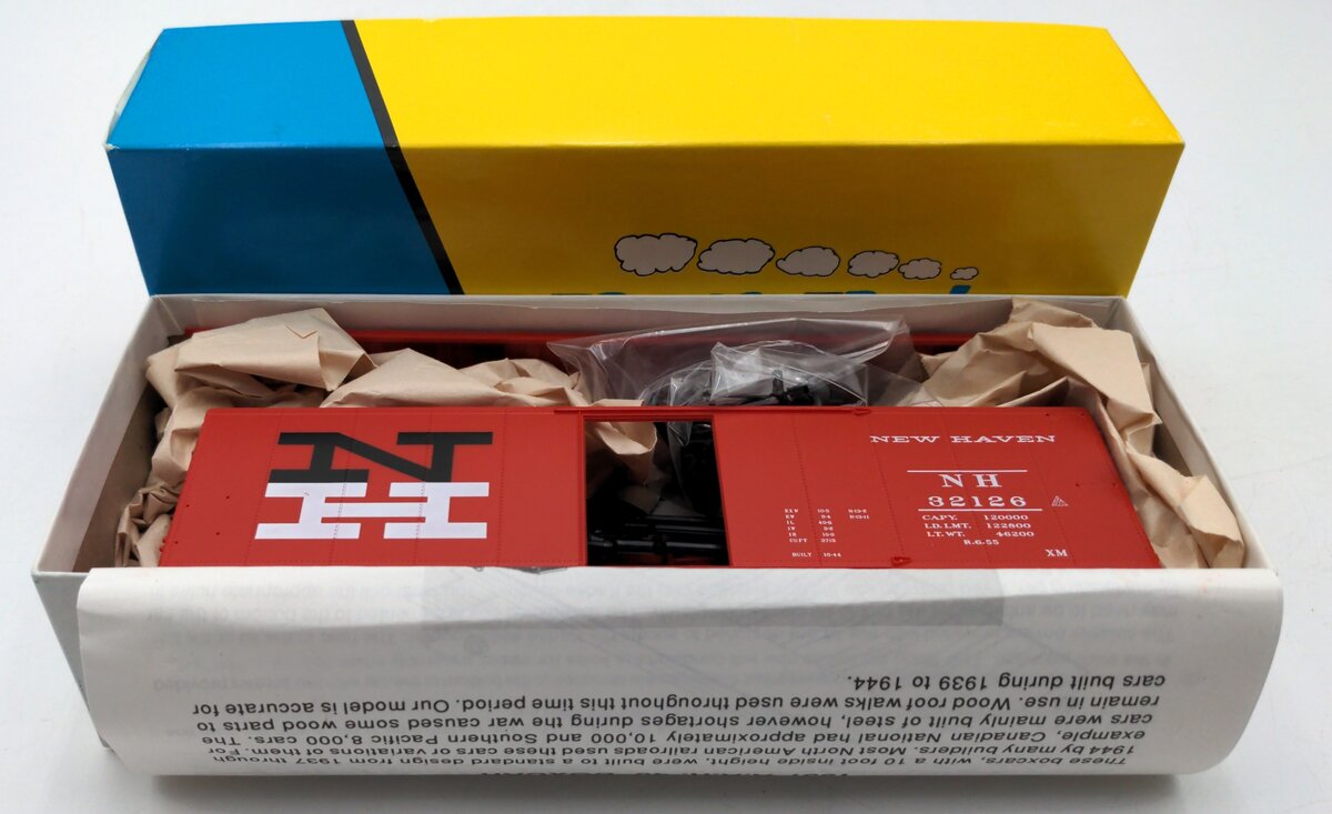 Pacific Rail B-411 S Scale 1937 A.A.R 40 FT Box Car New Haven #32126