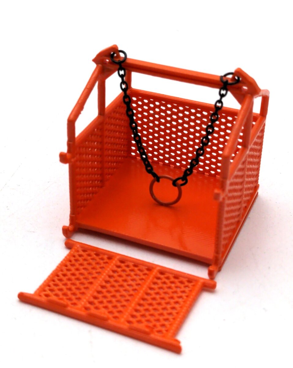 Evot EV3D-CB-O 1:50 Cargo Basket w/Drop Gate - Orange