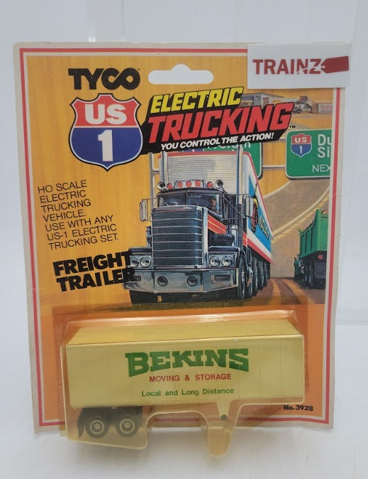 Tyco 3928 HO Scale Bekins US-1 Electric Trucking Freight Trailer