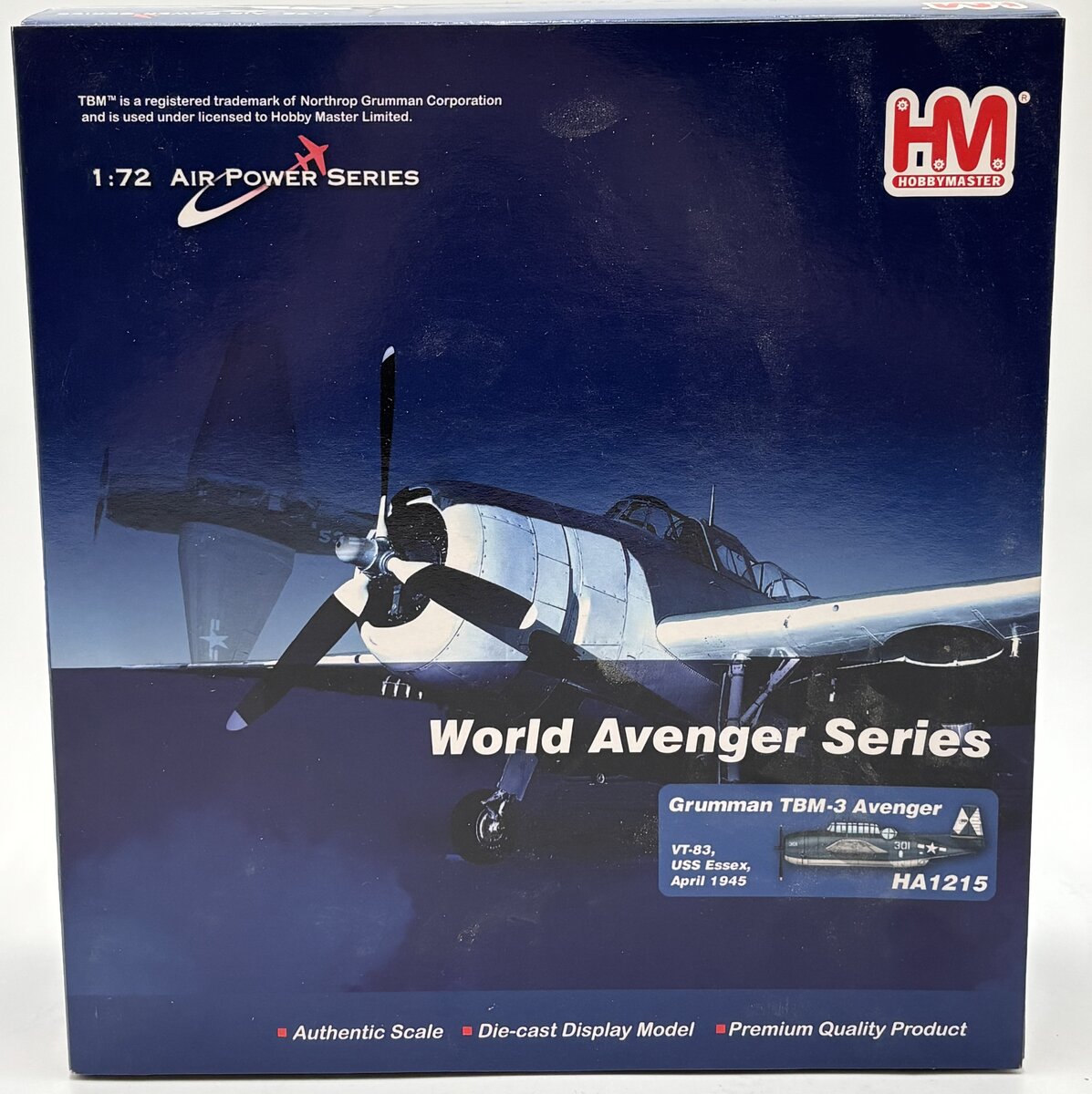 Hobby Master HA1215 1:72 Grumman TBM-3 Avenger VT-83 USS Essex 1945