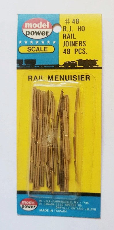 Model Power 124 HO Scale Brass Rail Joiner (Pack of 48)
