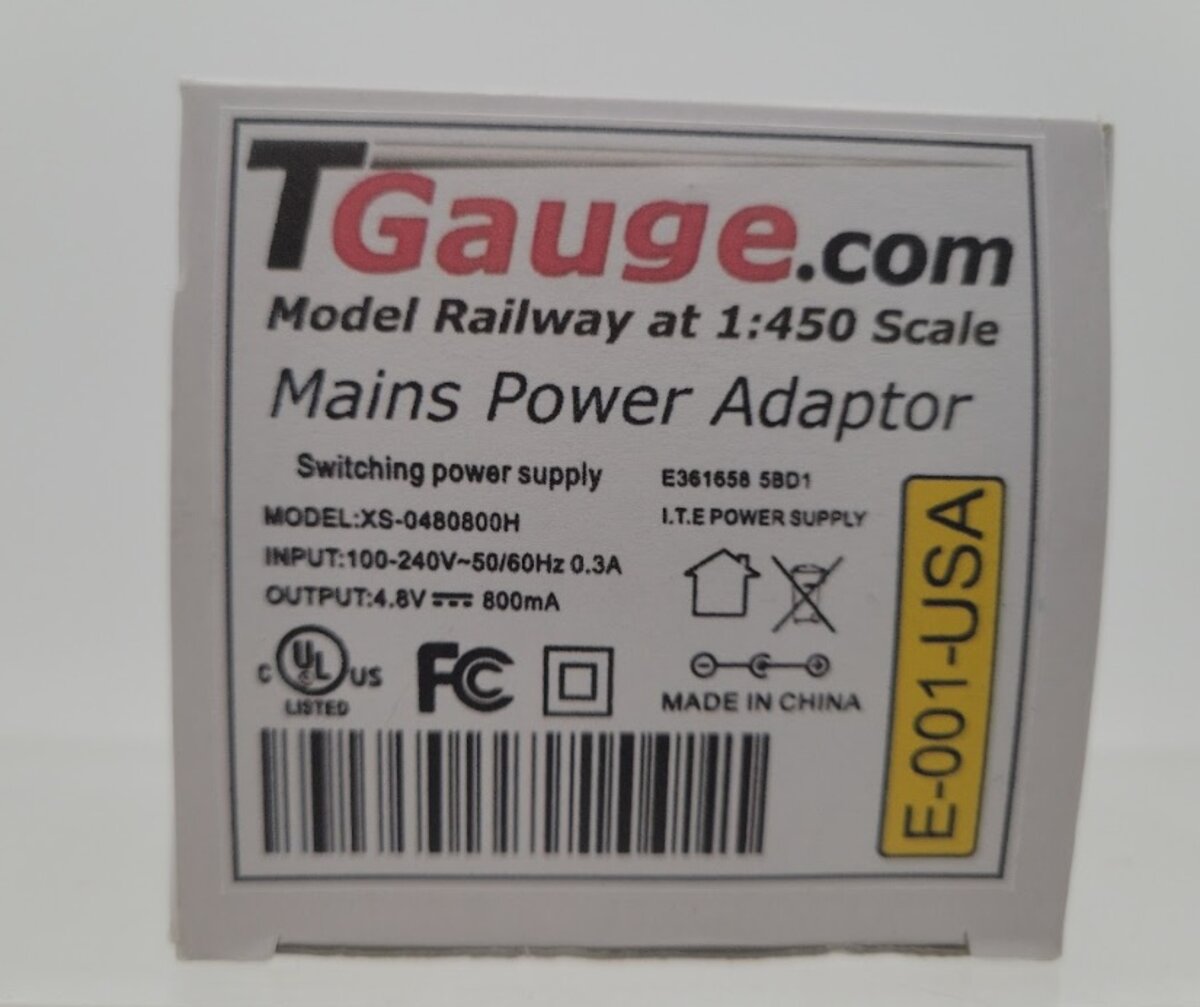 T Gauge E-001-USA Model Railway at 1:450 Scale Mains Power Adaptor