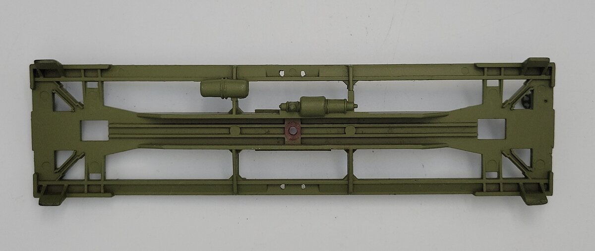Lionel 27781-058 Repainted Army Green Plastic Tank Car Frame w/ Brake Wheel