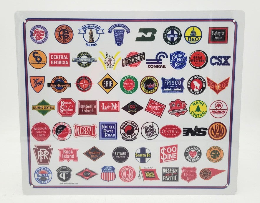 Acme 2008 By Rebel Rails Metal Sign Rectangular Sign With Assorted Train Logos