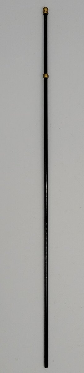 Acme 0806-05 O Gauge 1/8" x 12" Black Metal Flagpole with Gold Finial
