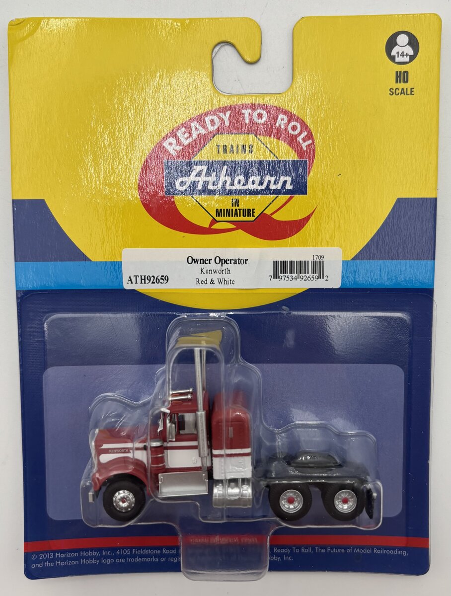Athearn ATH92659 HO Red & White Owner Operator Kenworth