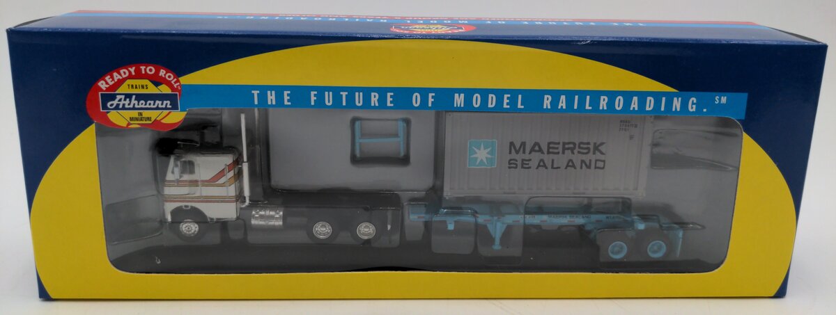 Athearn 92124 HO Scale Maersk Sealand 20' Container W/ Chassis and Tractor #2