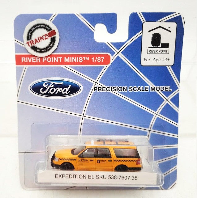 River Point Station 538-7607.35 HO Scale Minis Yellow Ford Expedition SUV Taxi