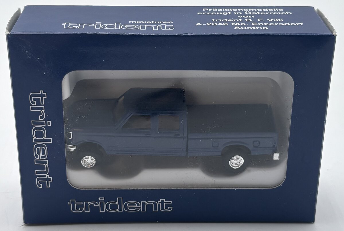 Trident Miniatures 90078 HO Blue 1994 Ford F-350 Super cab Pickup Truck
