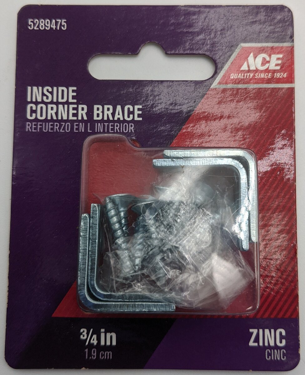 Ace Hardware 5289475 Zinc Inside Corner Brace 3/4" 1.9cm
