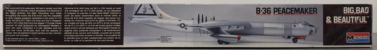 Monogram 5707 1:72 Scale B-36 Peacemaker Bomber Plane Building Kit