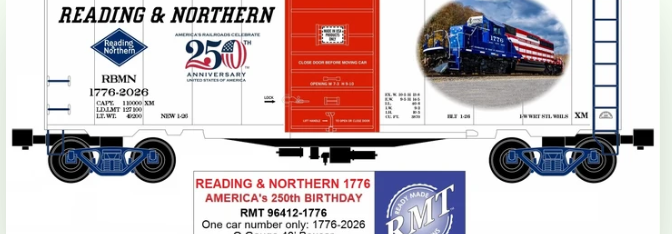 RMT 96412-1776 O Reading & Northern 40' PS-1 Boxcar