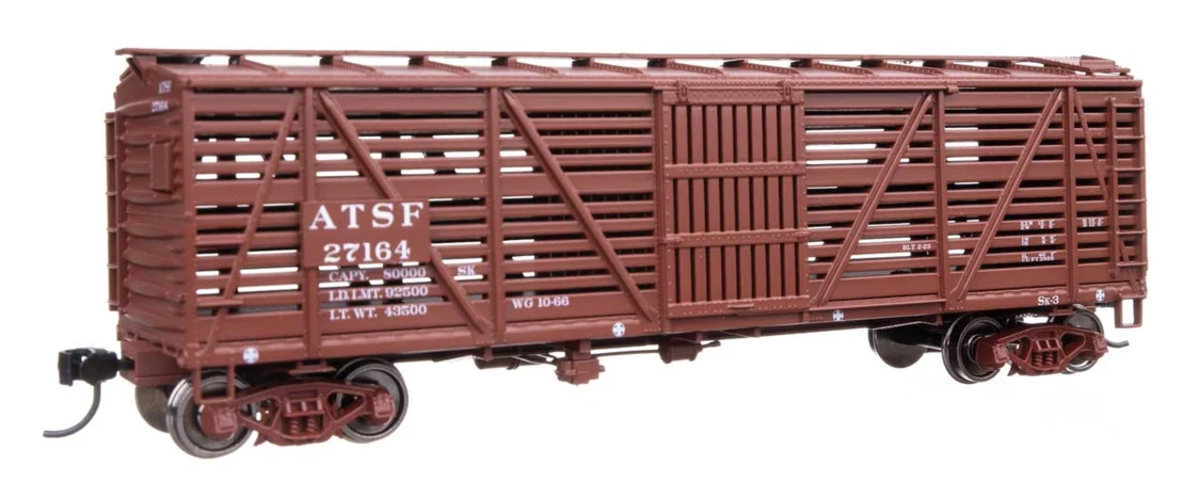 Walthers 910-41504 HO ATSF 40' Wood Stock Car with Dreadnaught Ends RTR #27164