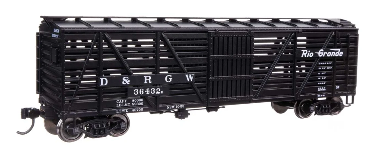 Walthers 910-41512 HO D&RGW 40' Wood Stock Car with Dreadnaught Ends RTR #36432D