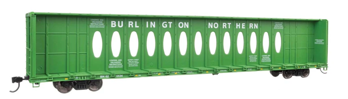 Walthers 910-50733 HO BN 72' Centerbeam Flatcar with Opera Windows RTR #624434