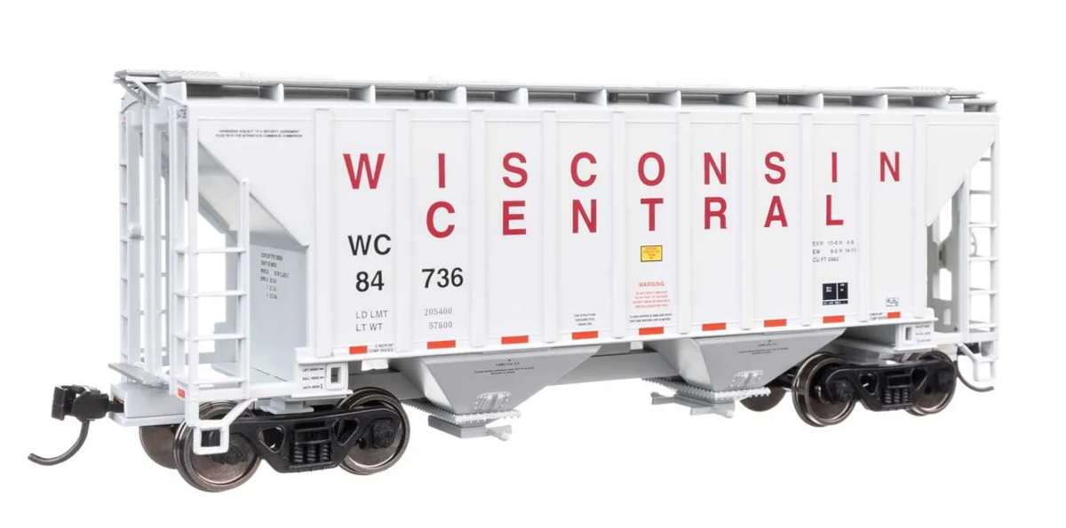 Walthers 910-8518 HO WC 37' 2980 Cubic-Foot 2-Bay Covered Hopper RTR #84736