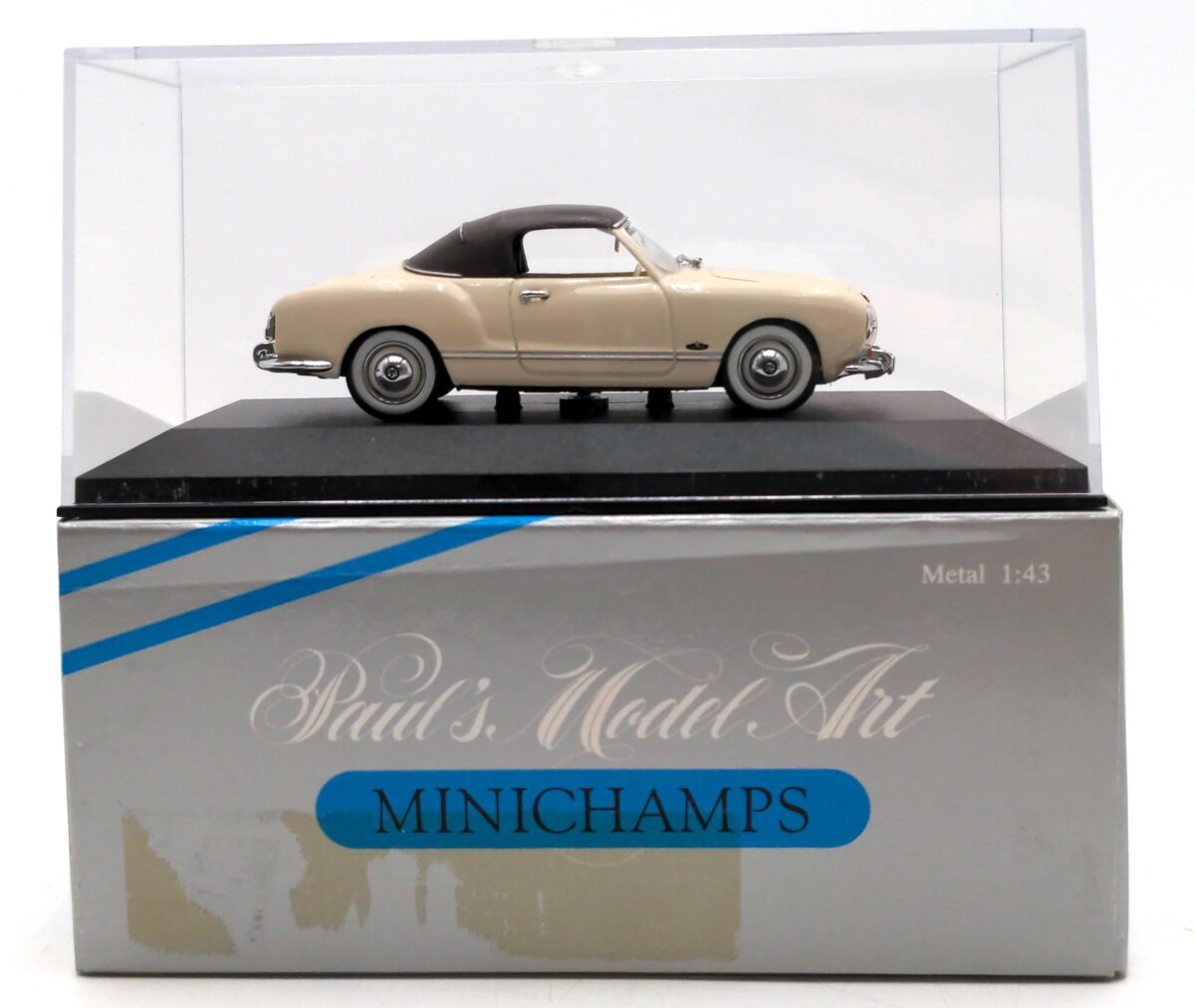 Minichamps 5061 1:43 Scale VW Karmann Ghia Cabriolet Soft Top Cream