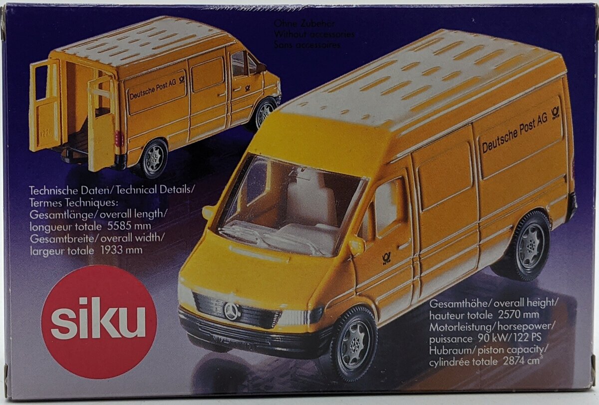 Siku 1085 1:55 Diecast 1929 Mercedes Sprinter Van DHL Post