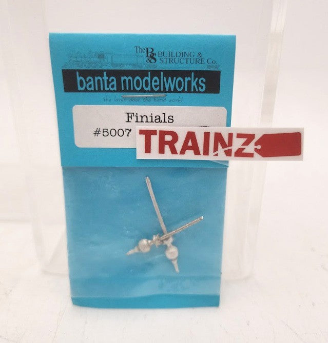 Banta Model Works 5007 White Metal Finials (Pack of 2)