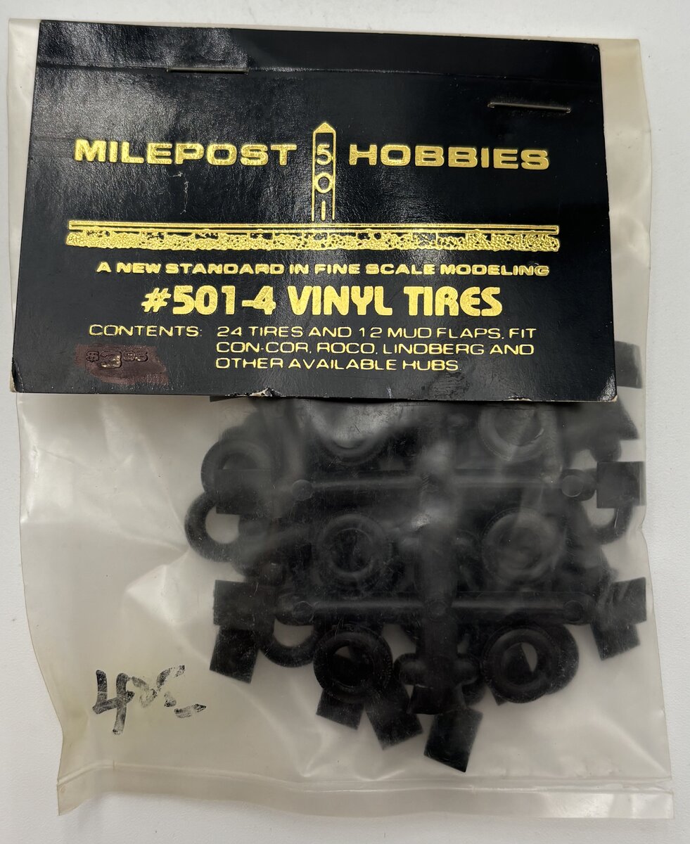 Milepost Hobbies 501-4 HO Vinyl Tires