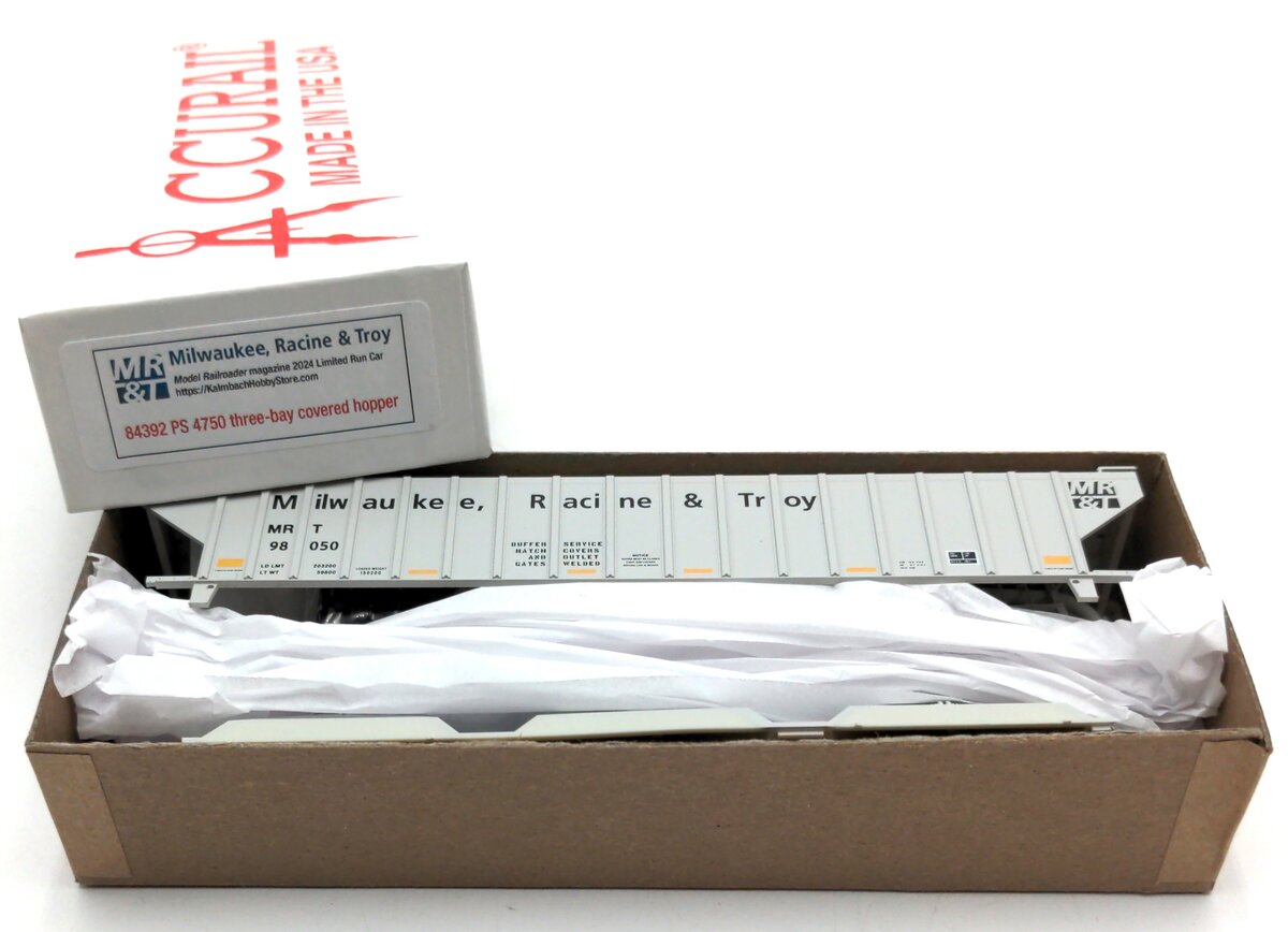 Accurail 84392 HO Scale MR&T PS 4750 Three Bay Covered Hopper Kit