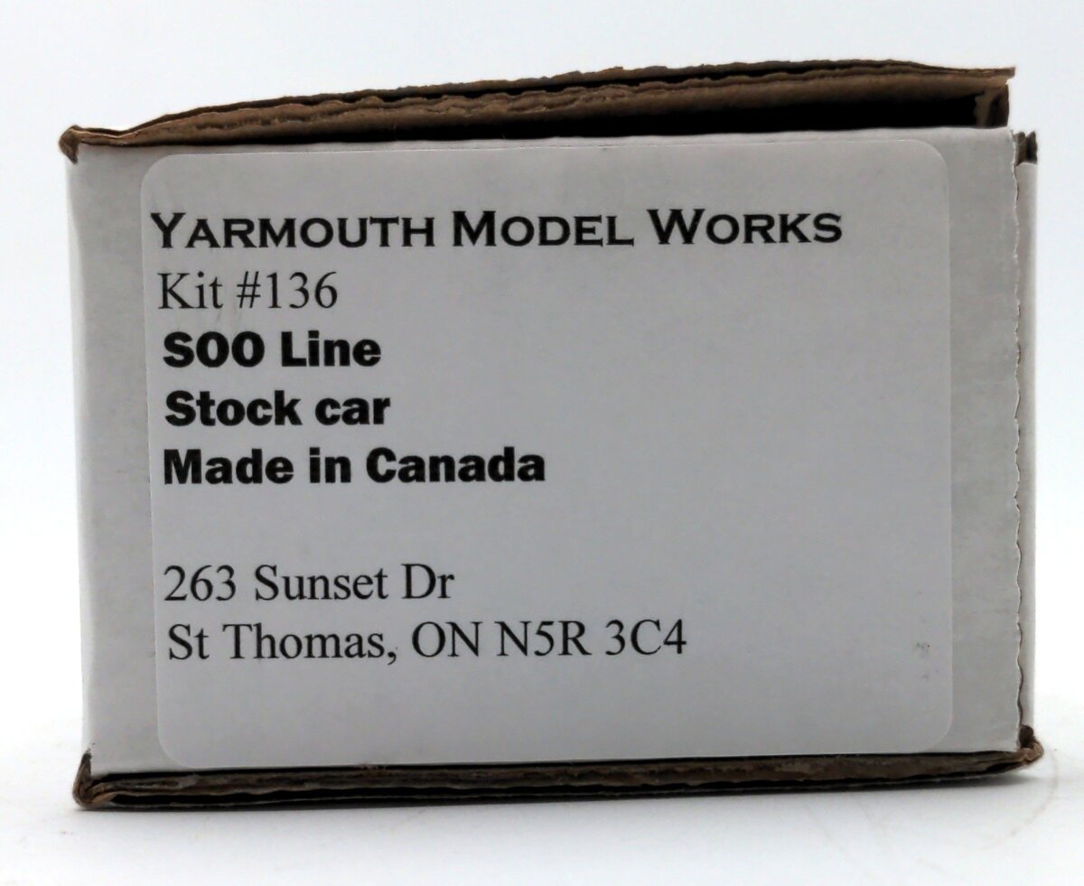 Yarmouth Model Works 136 HO Scale SOO Line Stock Car Kit