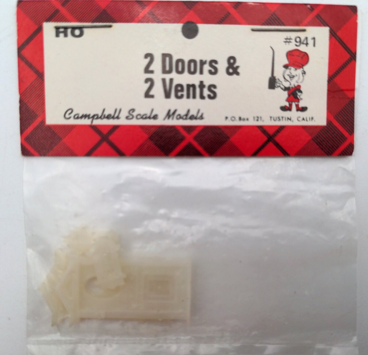 Campbell Scale Models 941 HO Scale 2 Doors & 2 Vents
