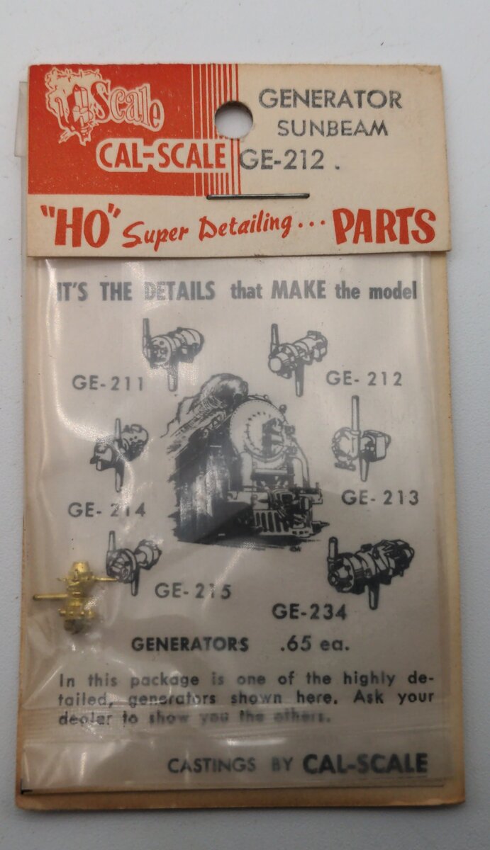 Cal Scale GE-212 HO Scale Brass Generator Sunbeam