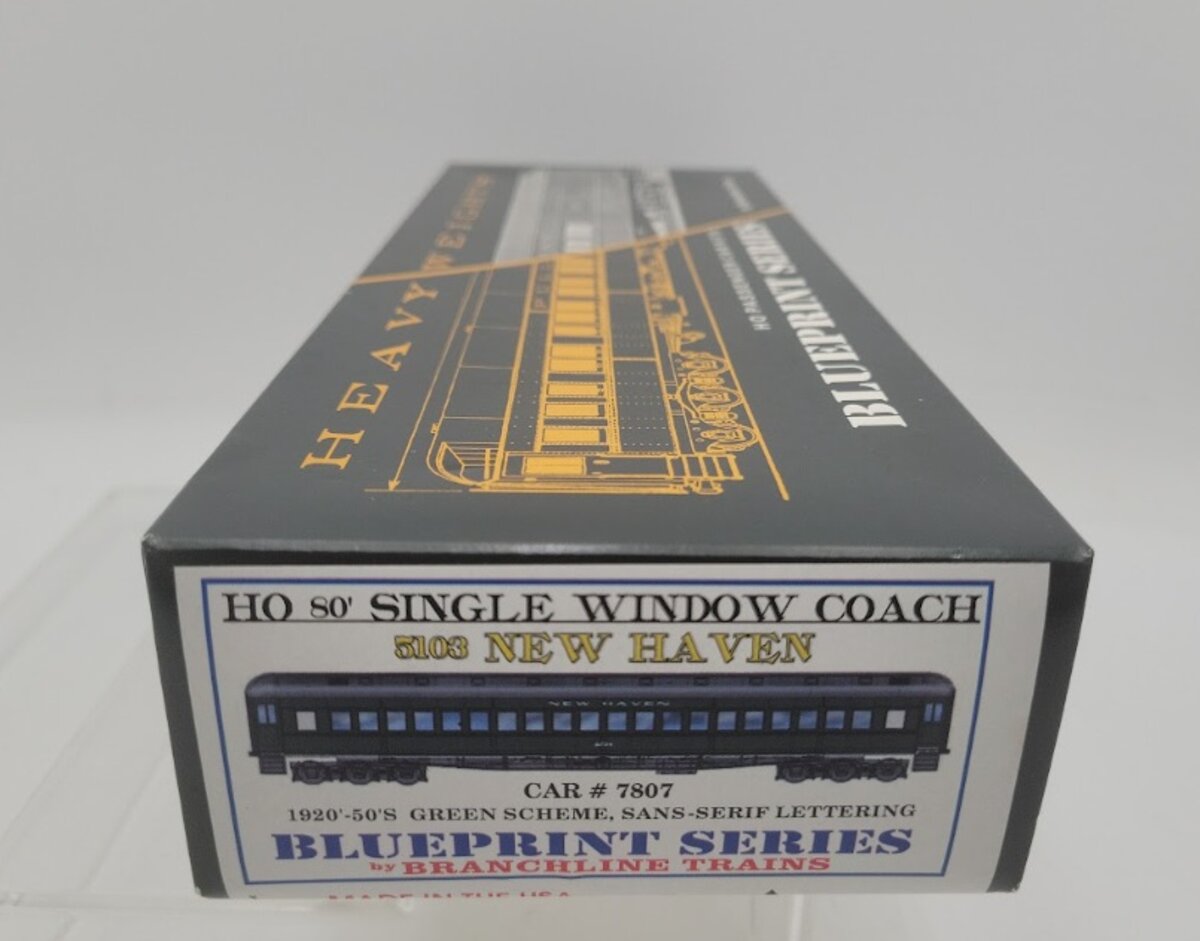 Branchline Trains 5103 HO Scale New Haven 80' Single Window Coach # 7807 Kit