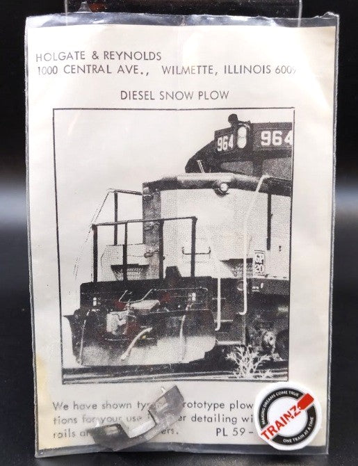 Holgate & Reynolds PL59 HO Scale Diesel Snow Plow Unpainted Metal One Piece