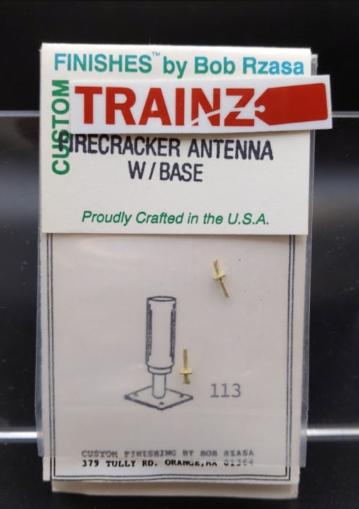 Custom Finishing 113 HO Scale Firecracker Antenna With Base Brass Part