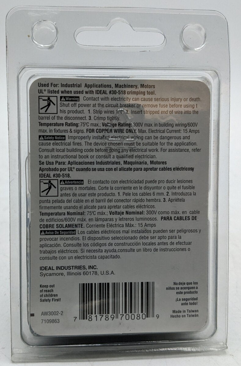 Buchanan 70080 16-14 AWG 300 Volt Barrel Insulated Female Disconnects (100-Pack)