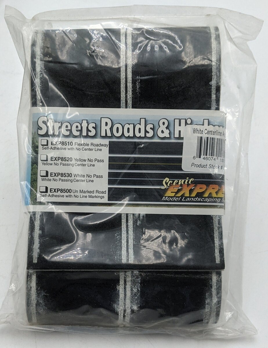 Scenic Express EX8530 O Scale White Centerline Asphalt