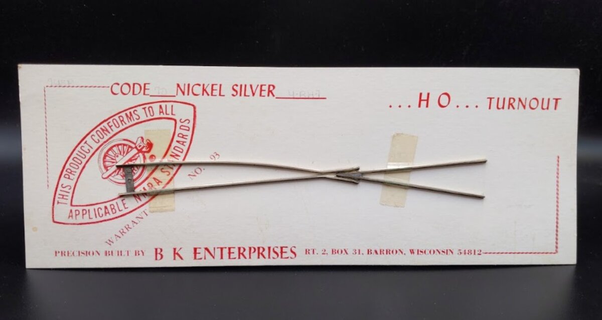 BK Enterprises 745P HO Scale Turnout Code 70 Nickel Silver 4-RH-7
