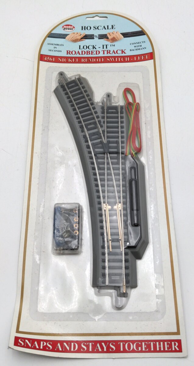 Model Power 4561 HO Scale Lock-It Roadbed Track Nickle Remote Switch Left