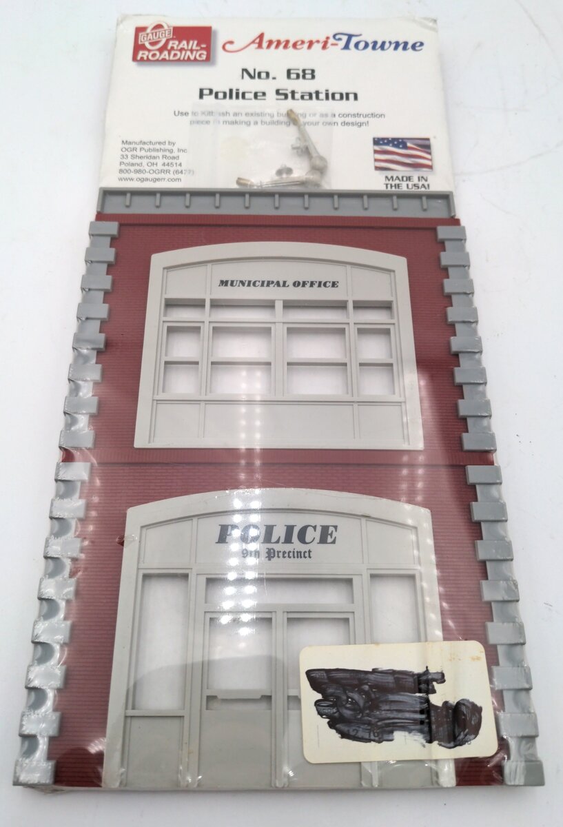 Ameri-Towne 68 O Gauge Police Station Building Front Kit.