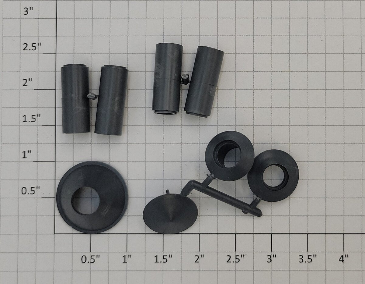 Tichy GLO3512 O Gauge Station House Gray Smoke Stack Set