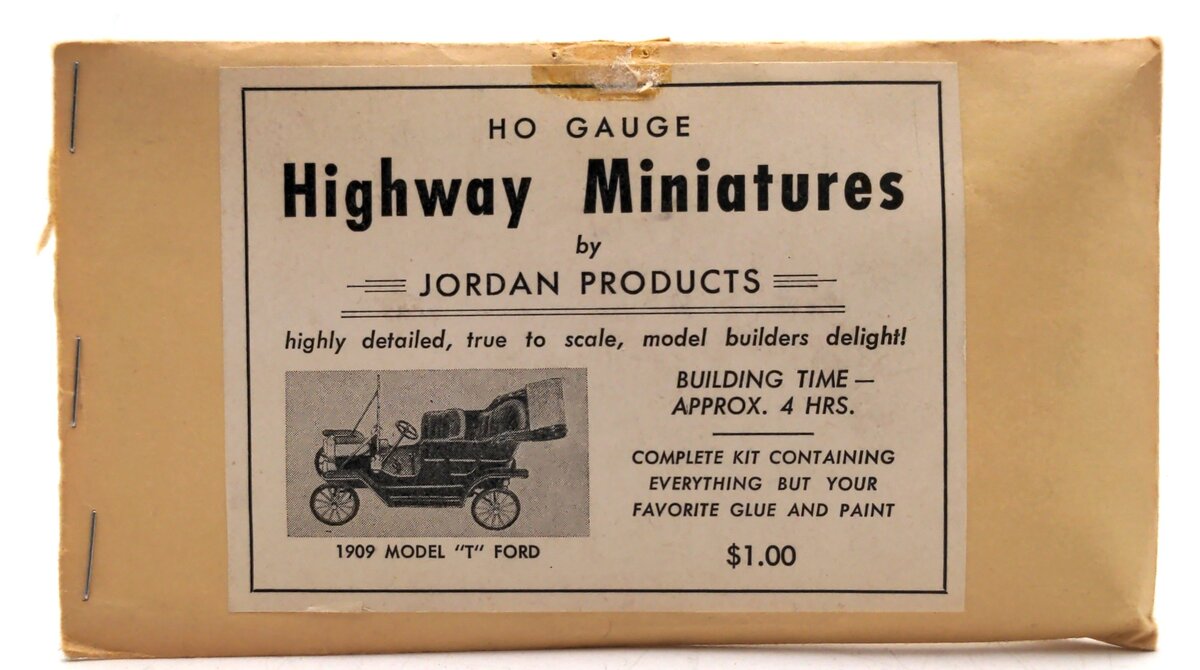 Jordan Products C-202 HO Scale 1909 Model "T" Ford Building Kit