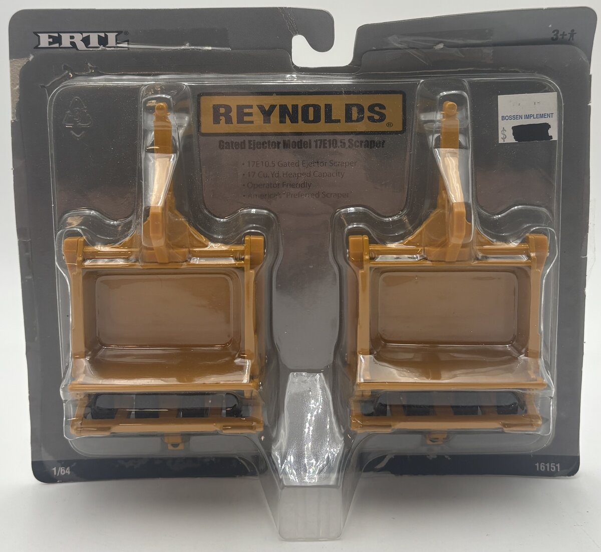 Ertl 16151 1:64 Reynolds Gated Ejector Model 17E10.5 Scraper