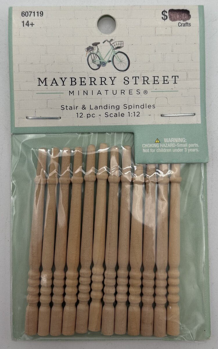 Mayberry Street 607119 1:12 Stair & Landing Spindles (Pack of 12)