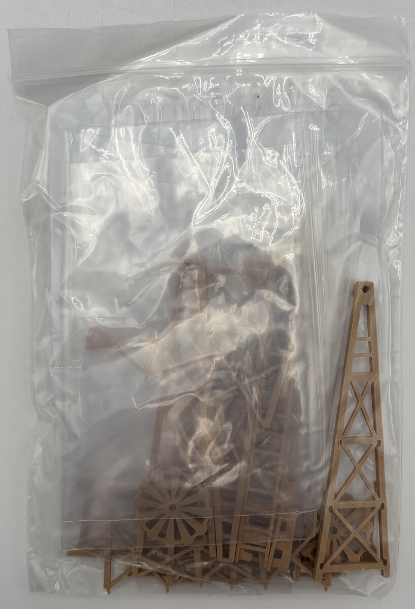 Outland Models BC853B HO Country Farm Windmill (Gold) Kit (Set of 3)
