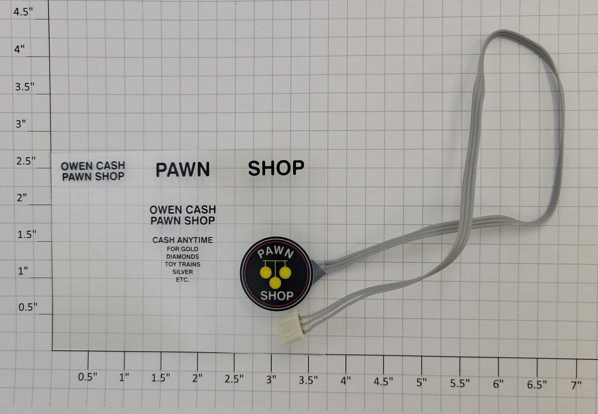 MTH HH-5230023 Railking 3-Story Building "Pawn Shop" Blinking Sign