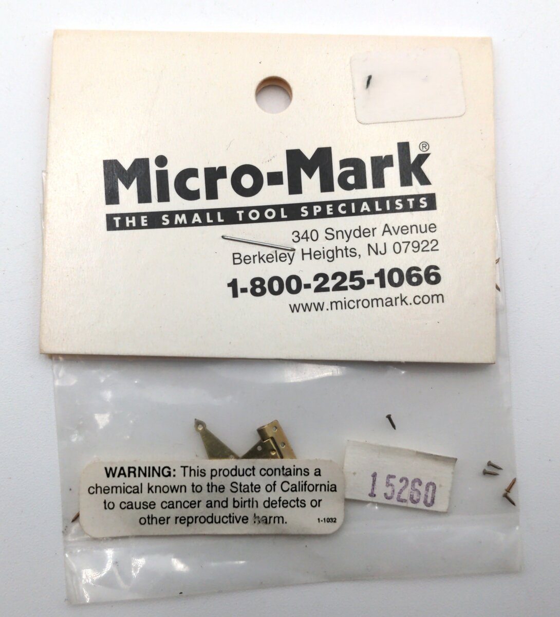 Micro-Mark 15260 Brass Strap Hinge (Pack of 4)